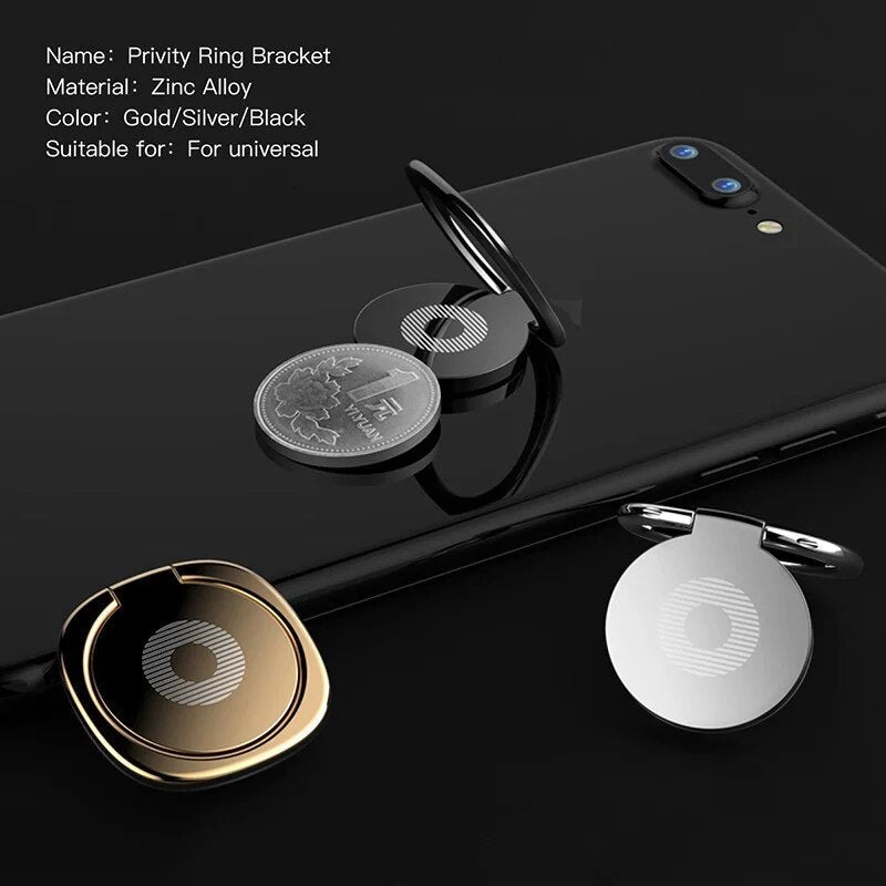 Foldable Thin Phone Holder - 4 Colors - Spin Finger Ring - 360 Degree Rotatable - Metal Socket - for Magnetic Car Mount - Smartphone Stand