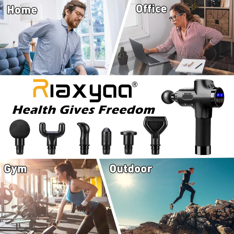 Rlaxyoo High-Frequency Massage Gun - Electric Massager for Muscle Relaxation with Portable Bag
