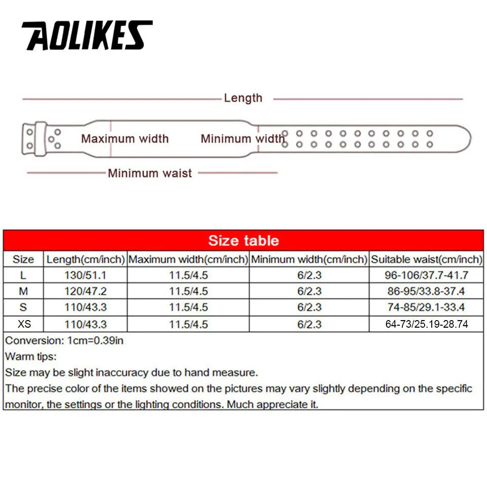 AOLIKES New Wide Weightlifting Belt Bodybuilding Fitness belts Barbell Powerlifting Training waist Protector gym belt for back