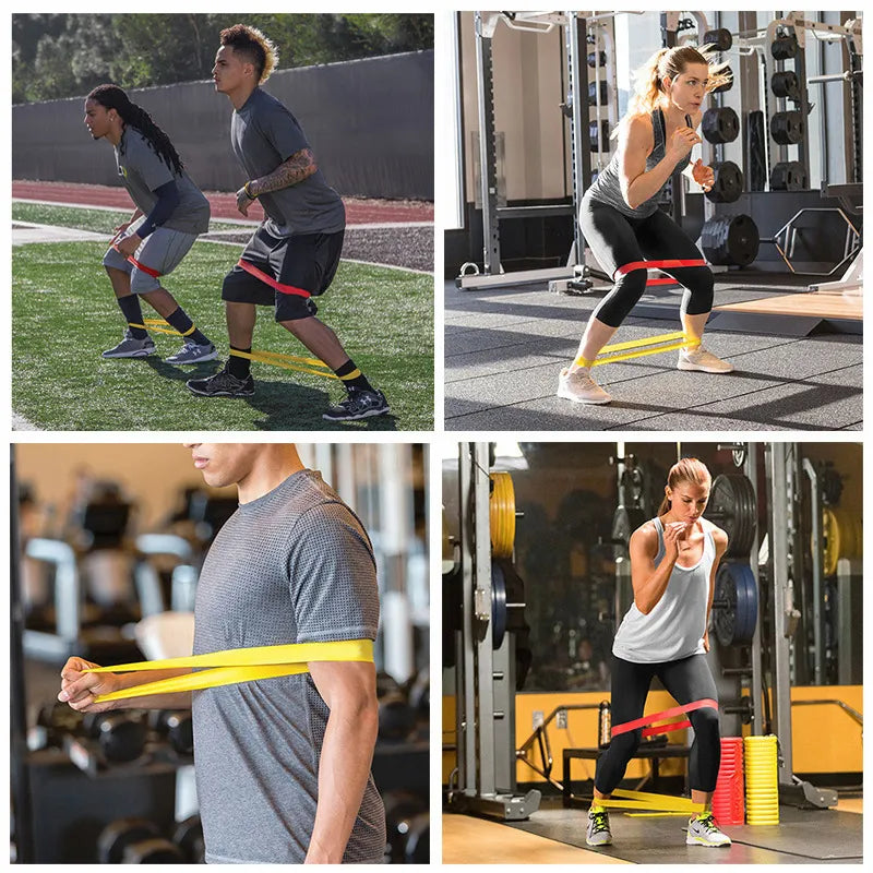 Portable Fitness Workout Equipment: Rubber Resistance Bands