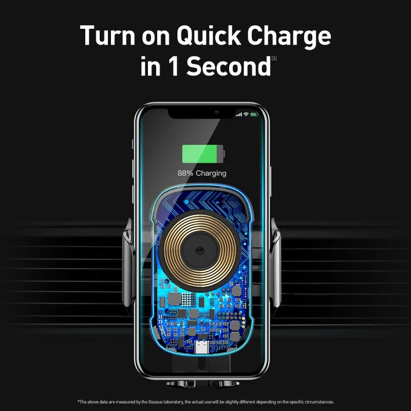 Baseus Qi Car Wireless Charger - 15W Induction Fast Charging
