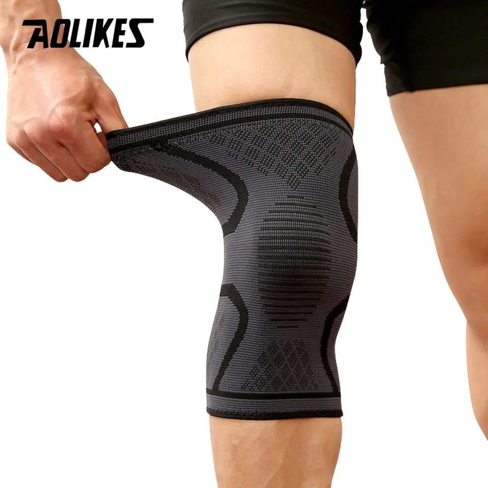 AOLIKES 1PCS Fitness Running Cycling Knee Support Braces: Elastic Nylon Sport Compression Knee Pad Sleeve For Basketball