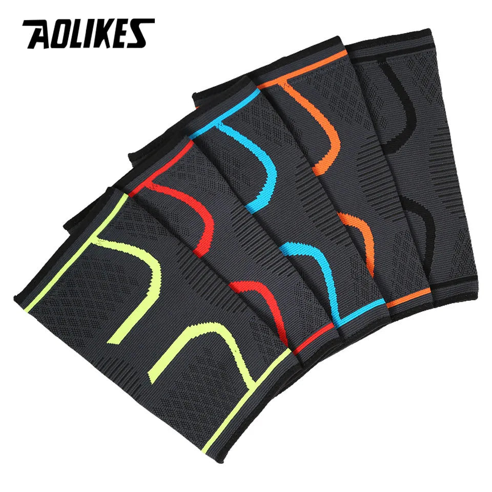 AOLIKES 1PCS Fitness Running Cycling Knee Support Braces: Elastic Nylon Sport Compression Knee Pad Sleeve For Basketball
