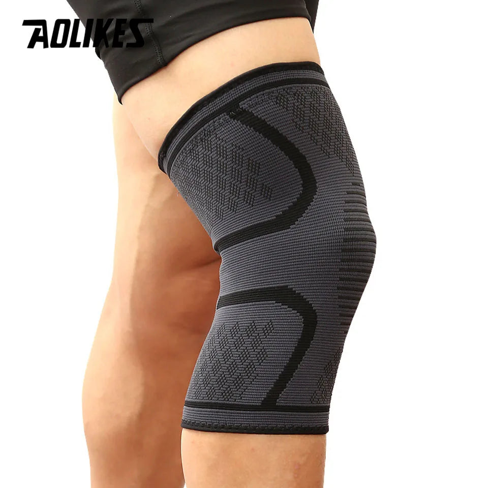 AOLIKES 1PCS Fitness Running Cycling Knee Support Braces: Elastic Nylon Sport Compression Knee Pad Sleeve For Basketball