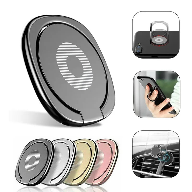 Foldable Thin Phone Holder - 4 Colors - Spin Finger Ring - 360 Degree Rotatable - Metal Socket - for Magnetic Car Mount - Smartphone Stand