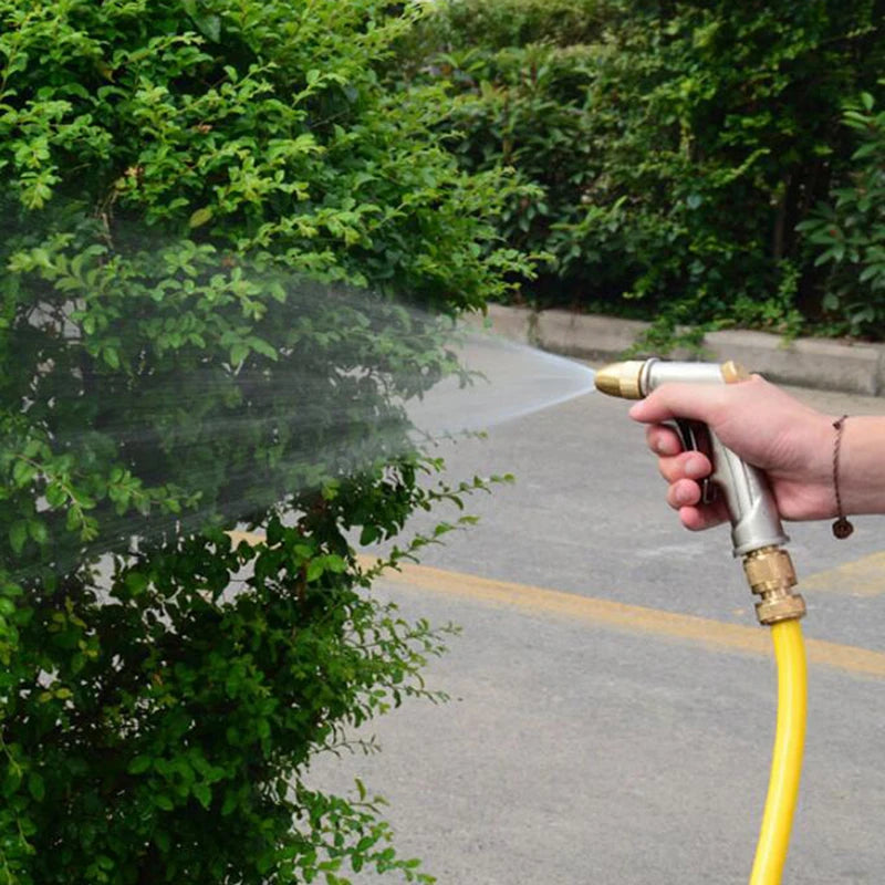 High Pressure Water Spray Gun: All-Metal Plating for Garden Hose, Lawn, Adjustable Modes for Spraying, Irrigation, and Car Wash