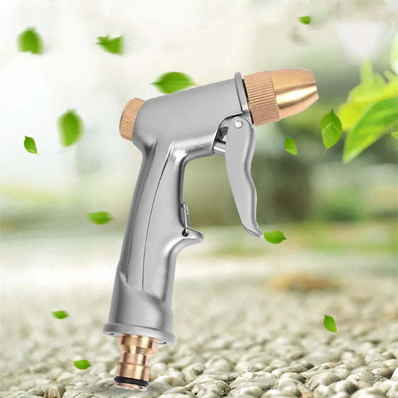 garden water spray gun with pipe High Pressure Water Spray Gun: All-Metal Plating for Garden Hose, Lawn – FamiFinds