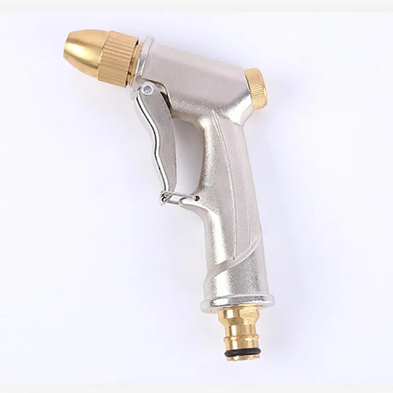 High Pressure Water Spray Gun: All-Metal Plating for Garden Hose, Lawn, Adjustable Modes for Spraying, Irrigation, and Car Wash