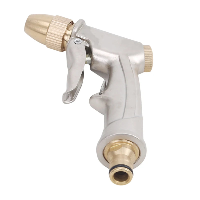 High Pressure Water Spray Gun: All-Metal Plating for Garden Hose, Lawn, Adjustable Modes for Spraying, Irrigation, and Car Wash