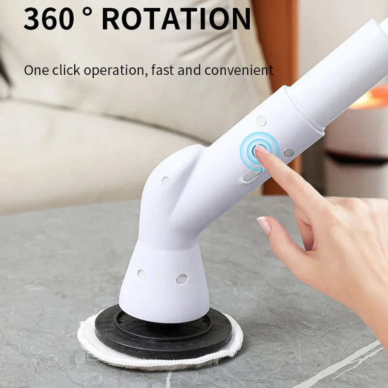 6-in-1 Electric Turbo Scrub Brush Set - Multi-Functional Rotating Scrubber for Kitchen & Bathroom Cleaning - Eco-Friendly Wall and Window Cleaner Tools
