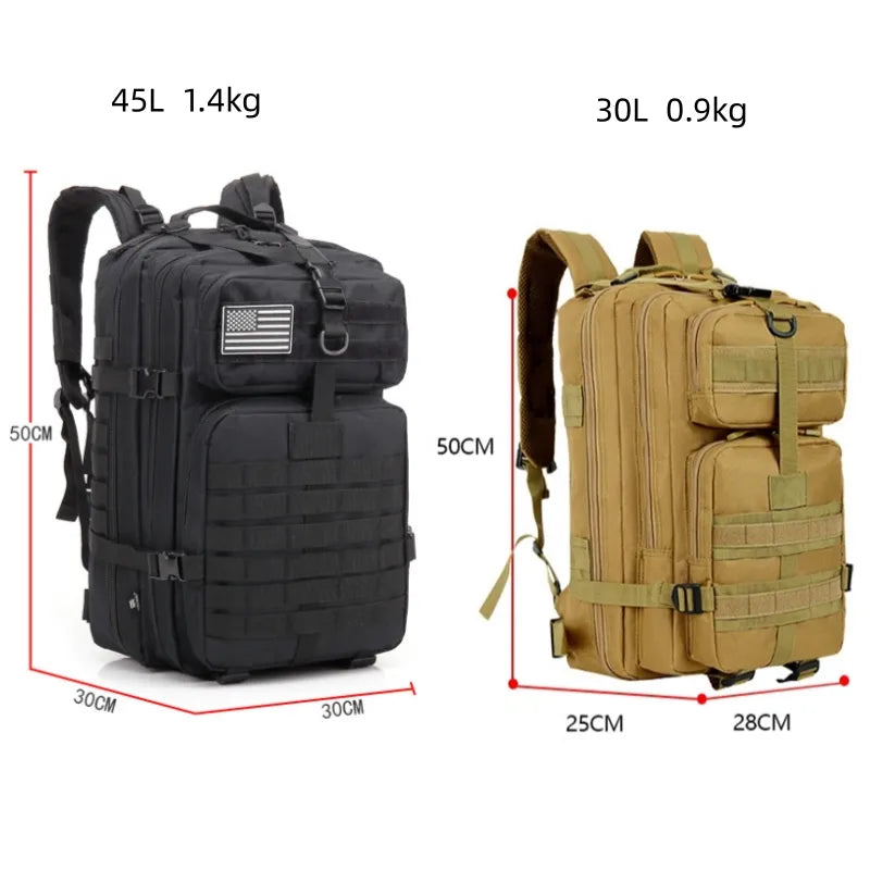 30L/45L 3P Tactical Backpack - Military Bag for Army Outdoor Adventures