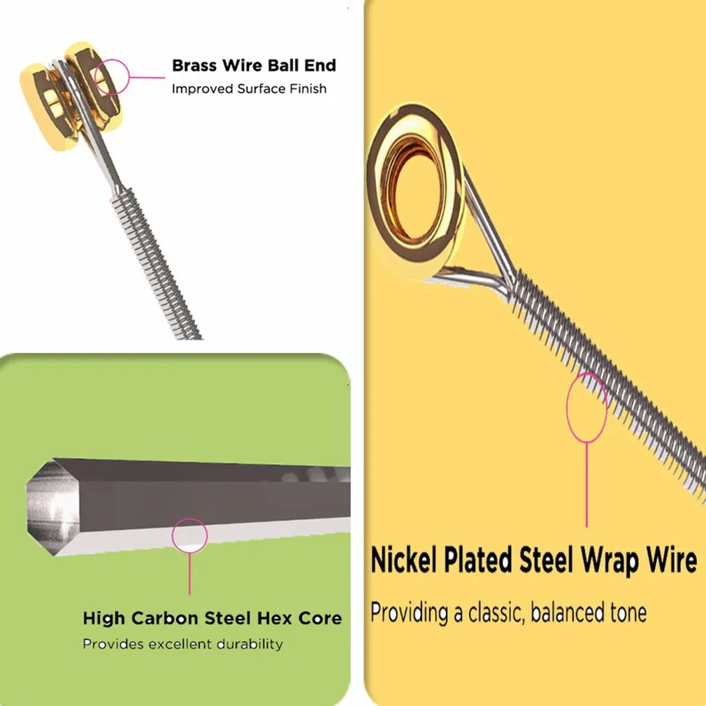 Orphee Nickel Steel Guitar Strings - Bright and Balanced Tone for Electric Guitar Accessories