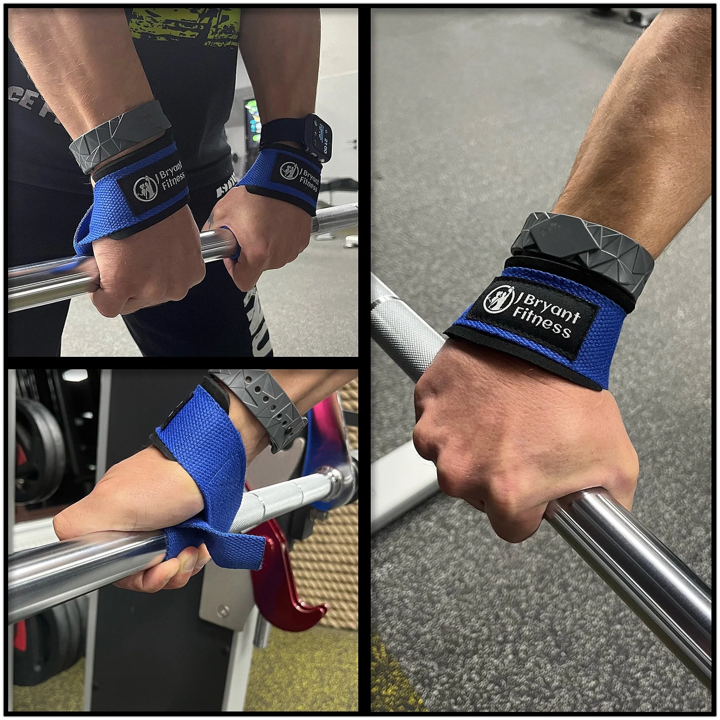J Bryant Gym Lifting Straps: Fitness Gloves Anti-slip Hand Wraps Wrist Straps Support For Weight Lifting Powerlifting Training