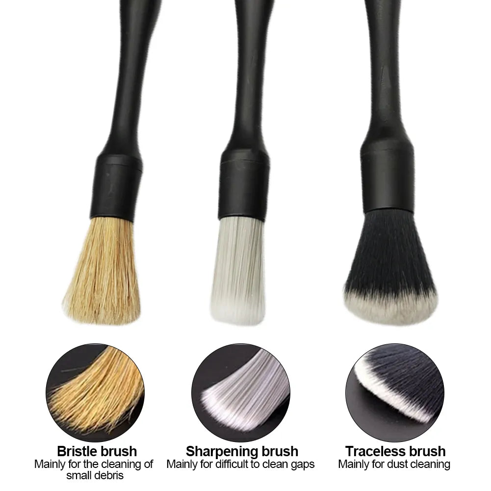 Elevate Your Car Interior Cleaning Game with the 3PCS Super Soft Auto Detailing Brush Kit!