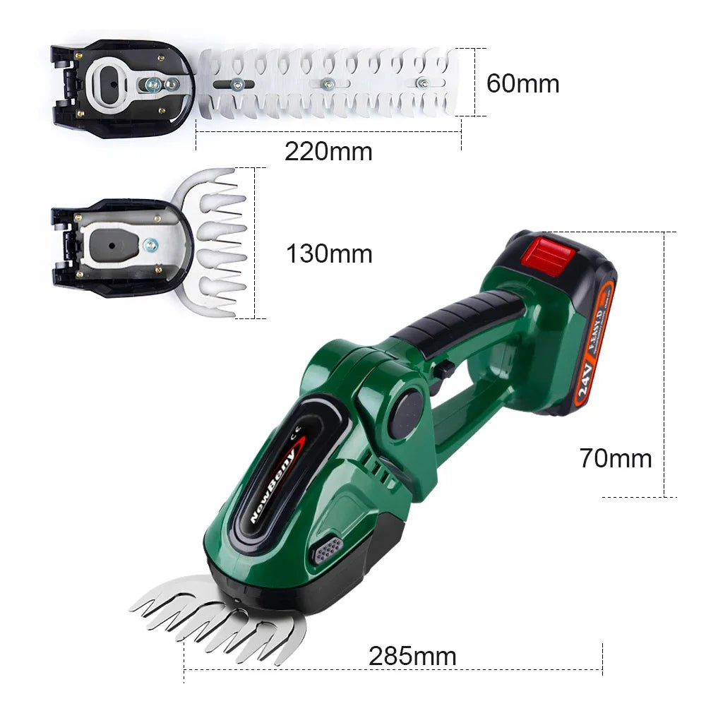 Yofidra 24V 2 in 1 Electric Hedge Trimmer: Household Lawn Mower, Garden Bush Scissors, Grass Scissors Power Tool