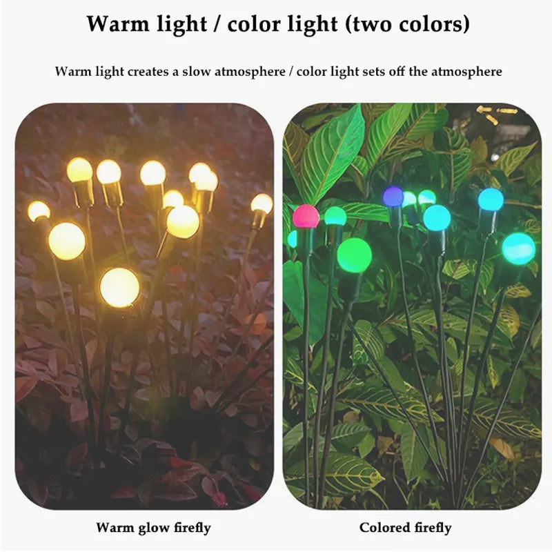 Solar Firefly Light: Outdoor Solar Lighting with 6 LED, Waterproof Garden Decoration Landscape Solar Light for Outdoor Gardening