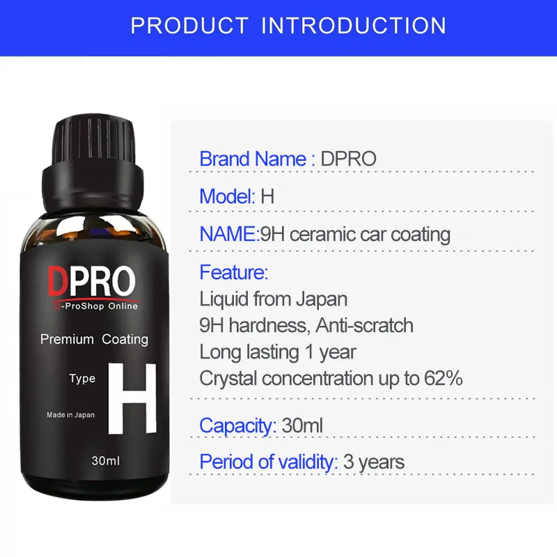 Dpro 9H Ceramic Car Coating Kit: Protecting Your Car with Advanced Nano Technology