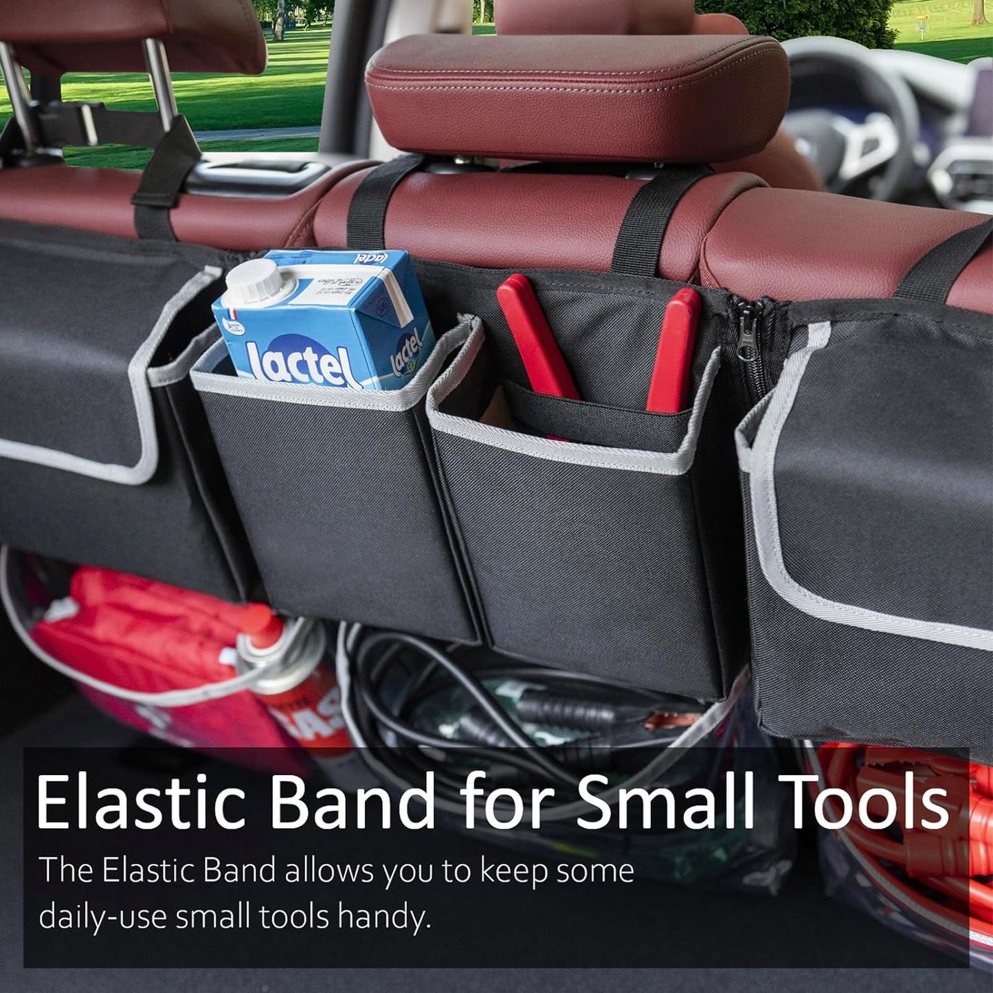 Trunk Organizer for Car VEHEBE - Large Capacity, Never Floppy, Detachable Design, Super Security Hook & Loops
