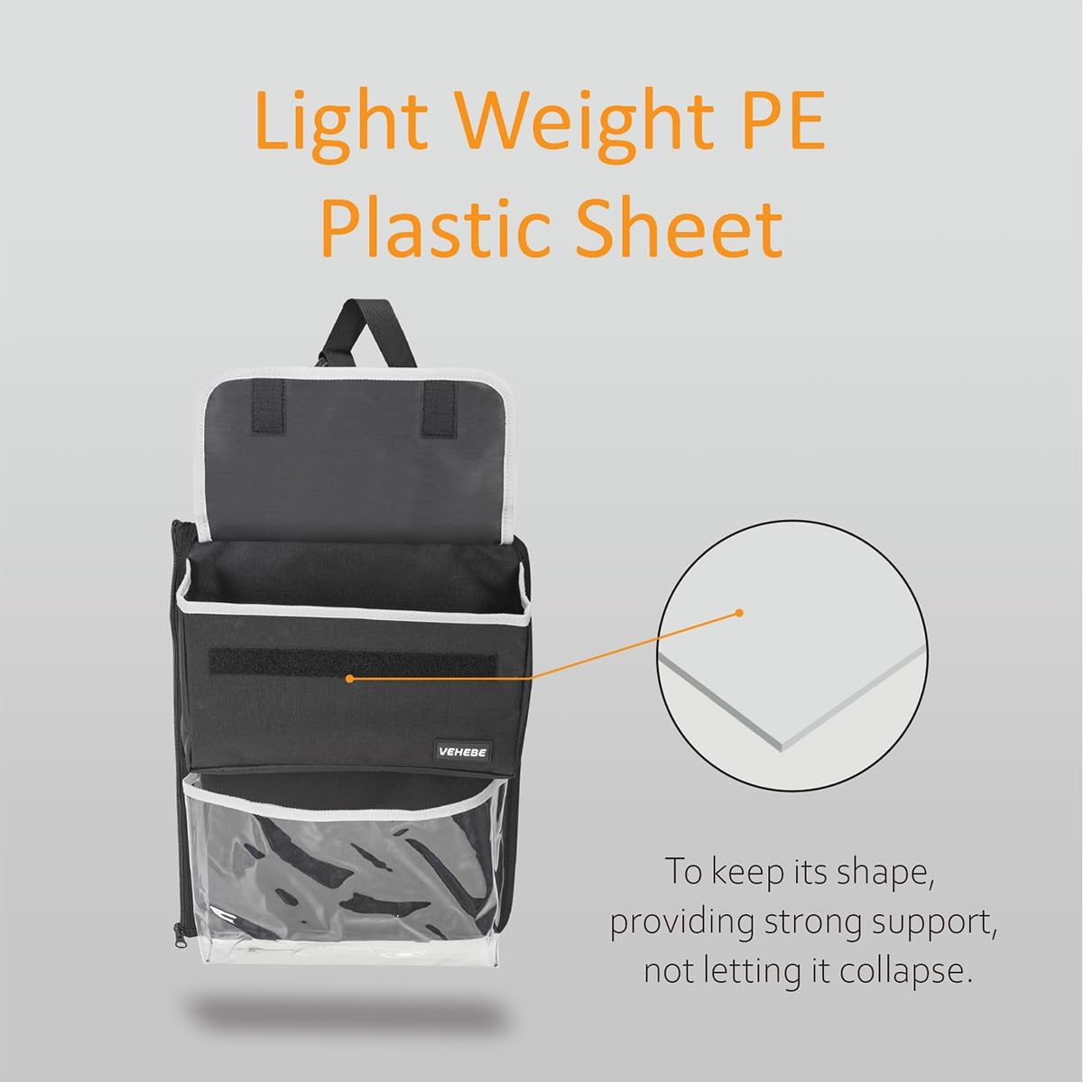 Trunk Organizer for Car VEHEBE - Large Capacity, Never Floppy, Detachable Design, Super Security Hook & Loops