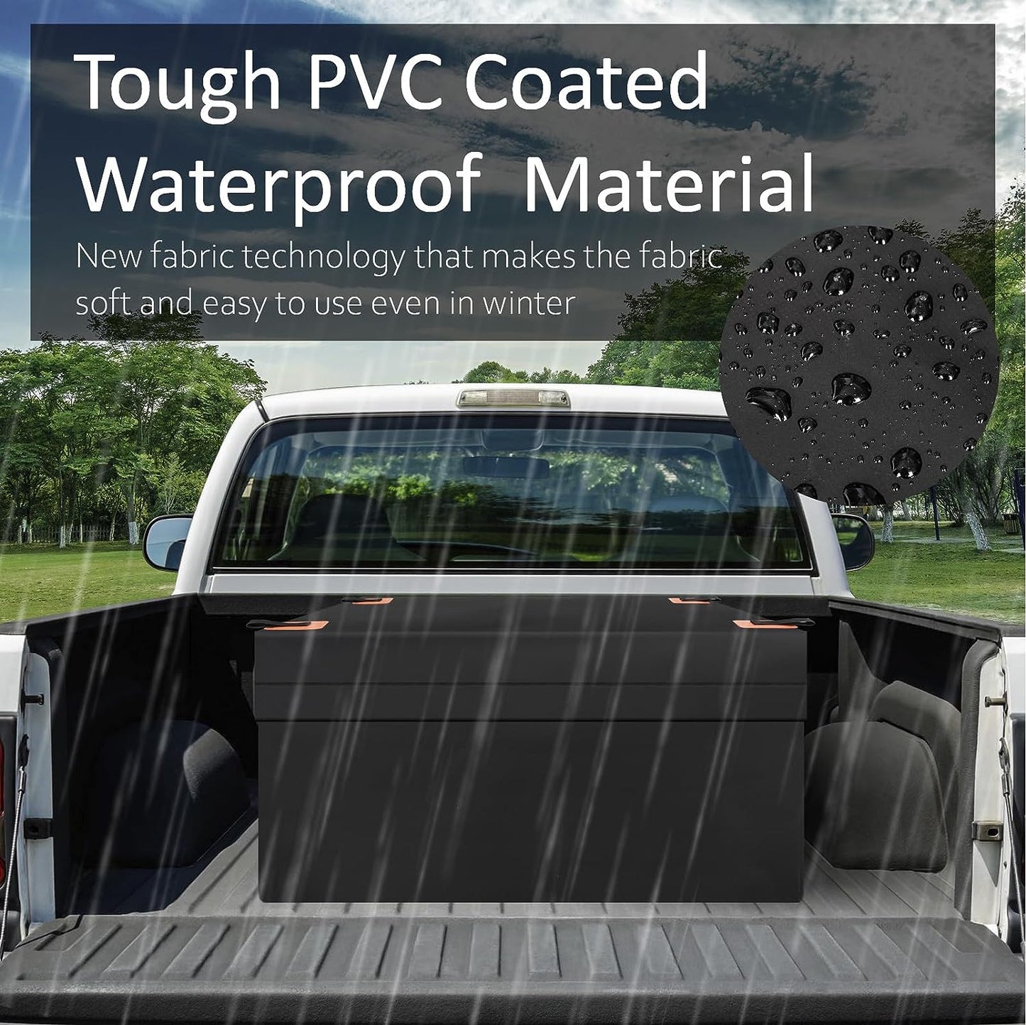 100% Waterproof Truck Bed Cargo Bag, 28 Cubic Feet, Storage for Long Road Trips, YKK Waterproof Zipper,Tarpaulin PVC Vinyl UV Resistant Fabric with 4 Stretch Cord (55''x40''x22'')