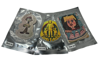 Famifinds Car Air Freshener Cards - New Car, Cotton Candy, Black Ice Scents | Long-Lasting & Safe!