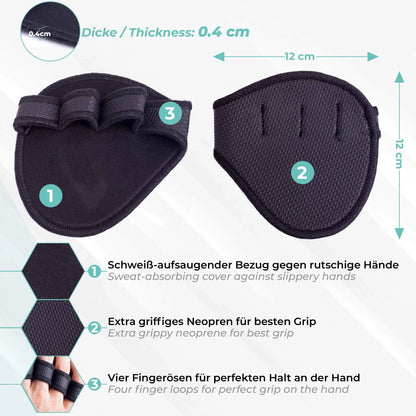 MKAS Lifting Palm Dumbbell Grips Pads - Unisex Anti-Skid Weight Cross Training Gloves