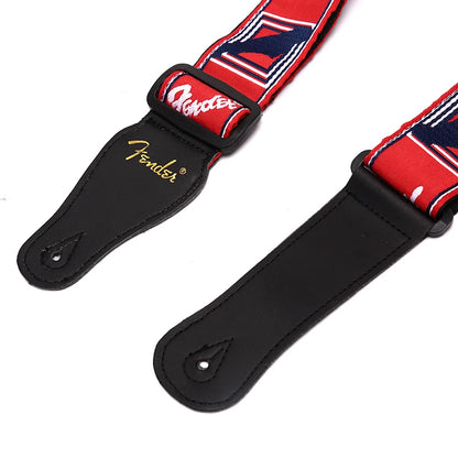 Adjustable Guitar Strap with Leather Ends - Suitable for Electric, Acoustic, Folk Guitars