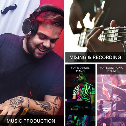 Oneodio Professional Studio Pro DJ Headphones with Microphone - Over Ear HiFi Monitor Music Headset Earphone for Phone PC