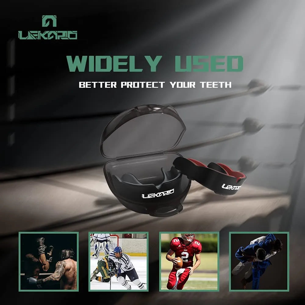 LEKARO Adult Sports Mouth Guard - Protective EVA Mouthguard for Basketball, MMA, Martial Arts, Boxing