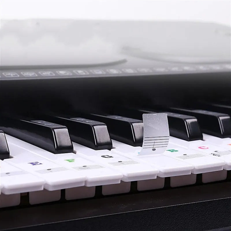 Transparent Piano Keyboard Stickers - Detachable Music Decals for 88/61/54/49 Key Electronic Pianos