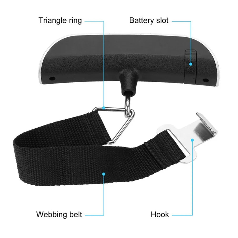 50kg/10g Digital Electronic Pocket Luggage Hanging Scale - Ideal Travel Weighing Tool for Suitcases and Bags
