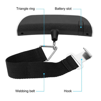 50kg/10g Digital Electronic Pocket Luggage Hanging Scale - Ideal Travel Weighing Tool for Suitcases and Bags