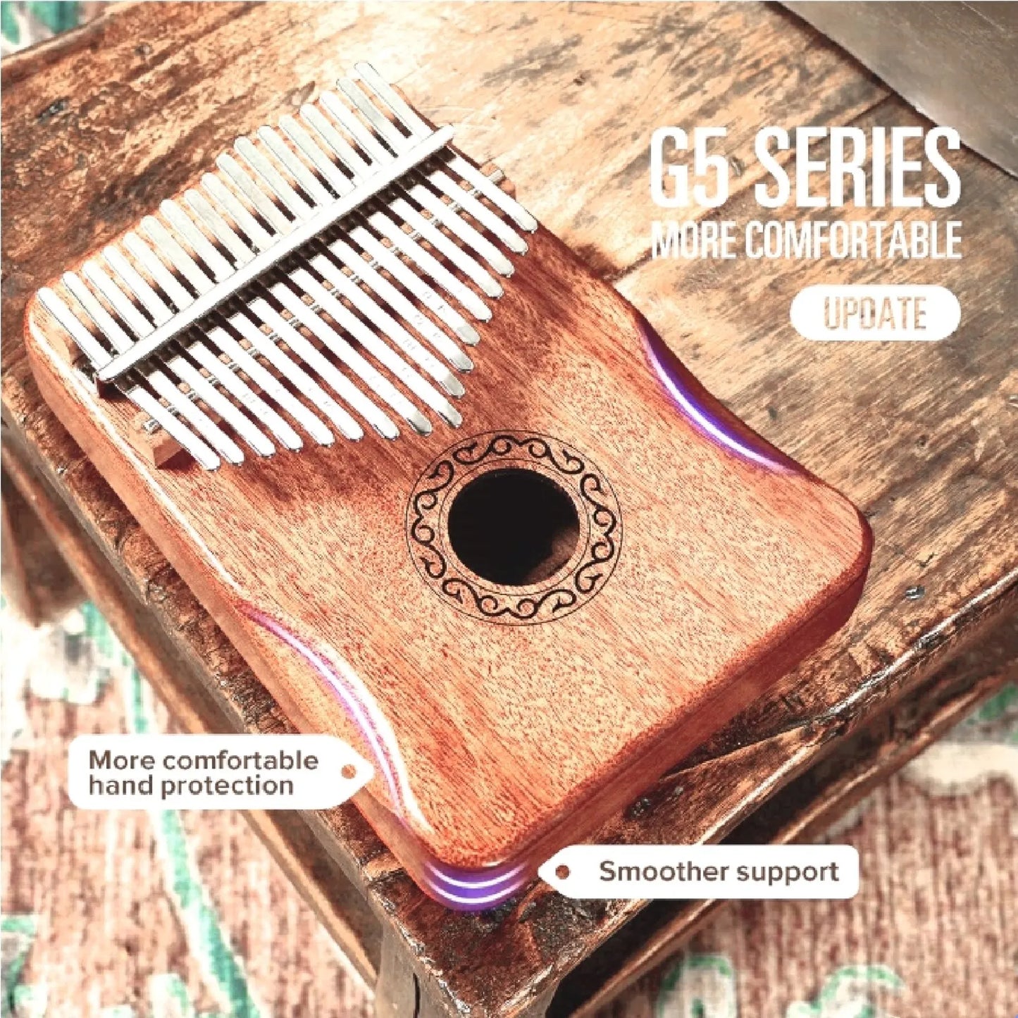 Kalimba Thumb Piano 17/21 Keys Mahogany Wood - Portable Finger Piano Combinations - Gifts for Kids