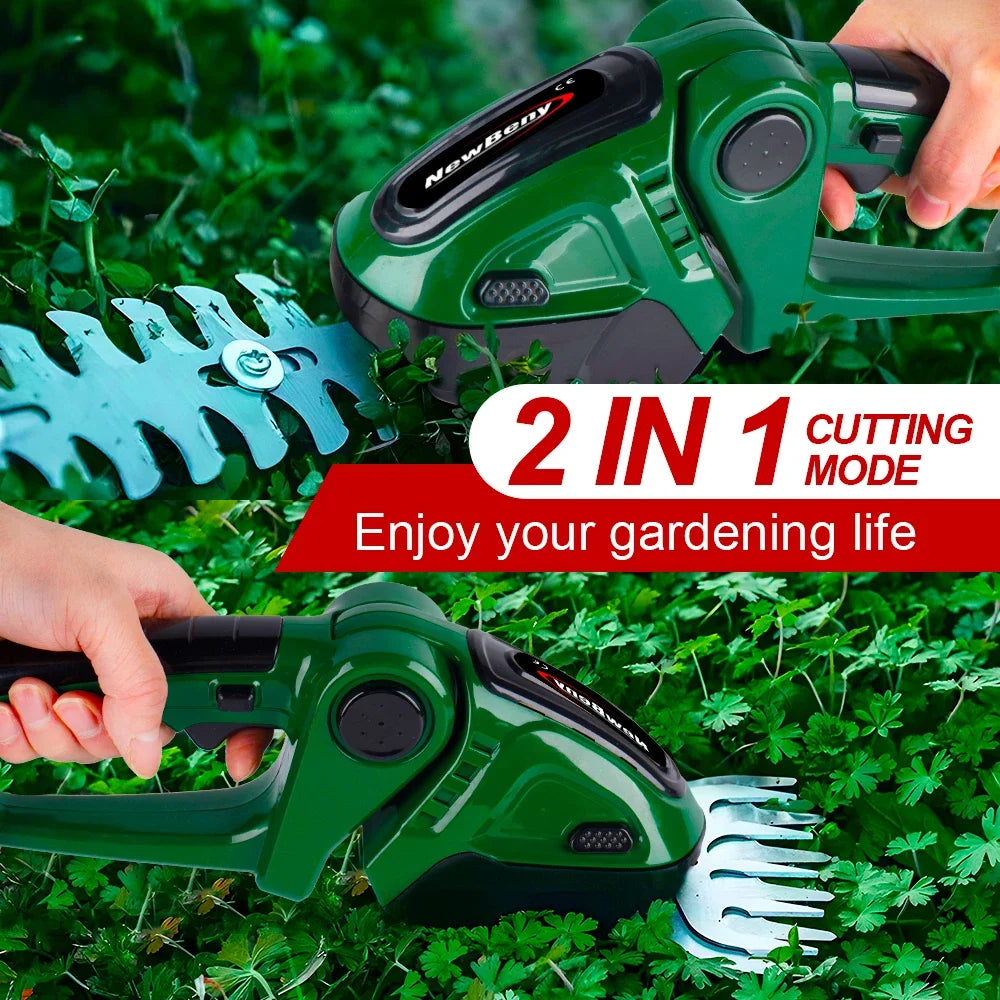 Yofidra 24V 2 in 1 Electric Hedge Trimmer: Household Lawn Mower, Garden Bush Scissors, Grass Scissors Power Tool