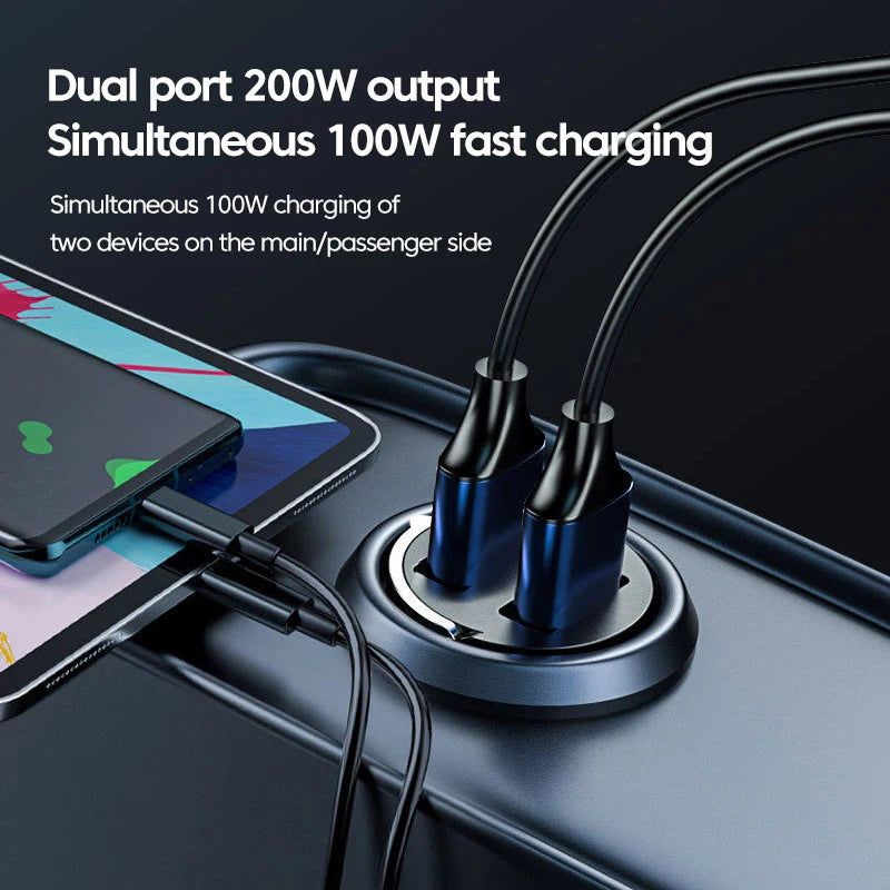Olaf 200W/100W USB Car Charger: Power Unleashed