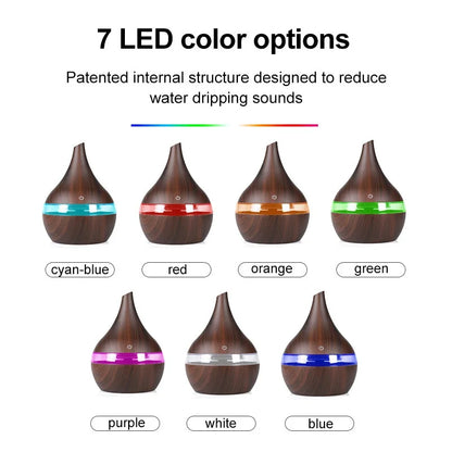 Elevate Your Space with Aromacare 300ml Wood Grain Aroma Diffuser - A Stylish and Tranquil Oasis!