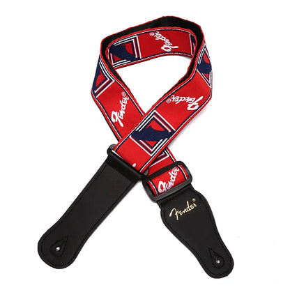 Adjustable Guitar Strap with Leather Ends - Suitable for Electric, Acoustic, Folk Guitars